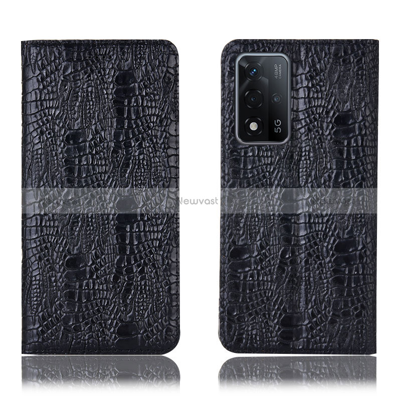 Leather Case Stands Flip Cover Holder H17P for Oppo A93s 5G