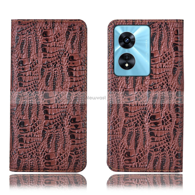 Leather Case Stands Flip Cover Holder H17P for Oppo A97 5G