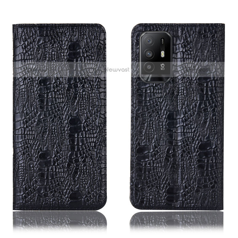 Leather Case Stands Flip Cover Holder H17P for Oppo F19 Pro+ Plus 5G