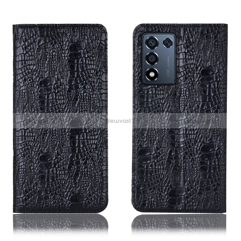 Leather Case Stands Flip Cover Holder H17P for Oppo K9S 5G