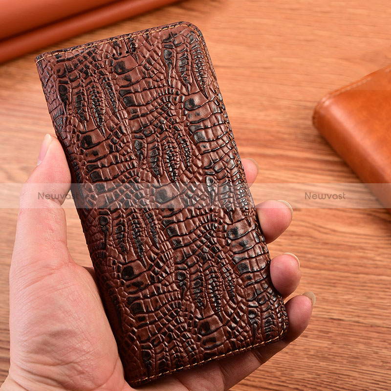 Leather Case Stands Flip Cover Holder H17P for Oppo Reno6 Z 5G