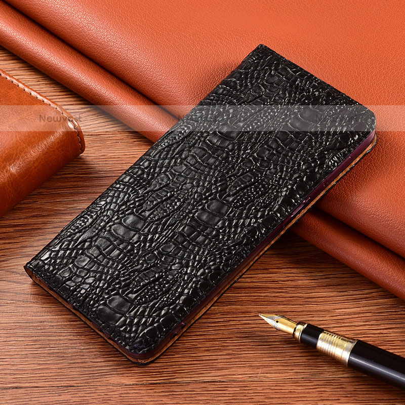 Leather Case Stands Flip Cover Holder H17P for Samsung Galaxy Note 20 5G Black