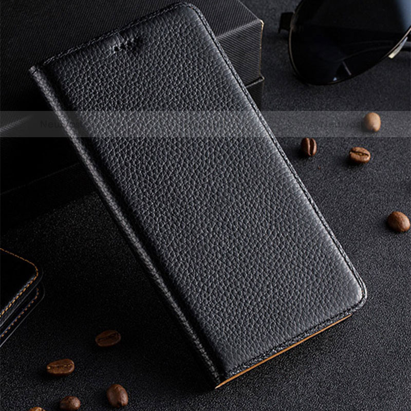 Leather Case Stands Flip Cover Holder H17P for Vivo iQOO 8 Pro 5G Black