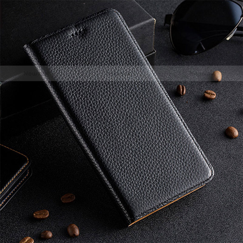 Leather Case Stands Flip Cover Holder H17P for Vivo iQOO 9 Pro 5G Black