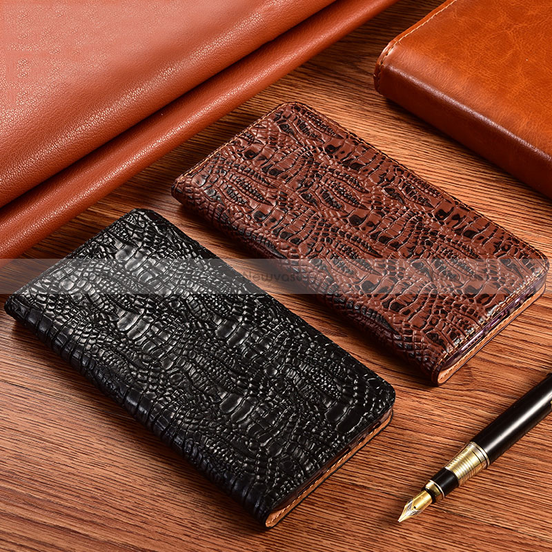 Leather Case Stands Flip Cover Holder H17P for Xiaomi Redmi 12 5G