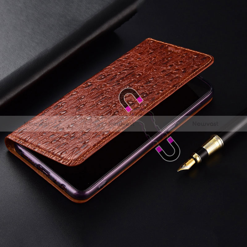 Leather Case Stands Flip Cover Holder H18P for Oppo A56S 5G