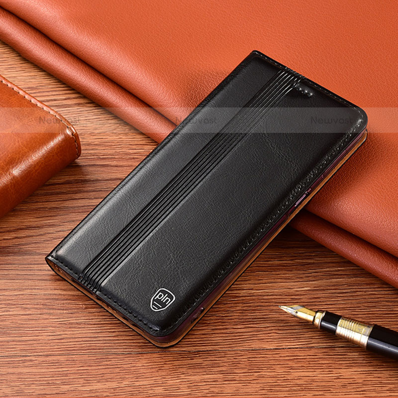 Leather Case Stands Flip Cover Holder H18P for Vivo iQOO 9 5G Black