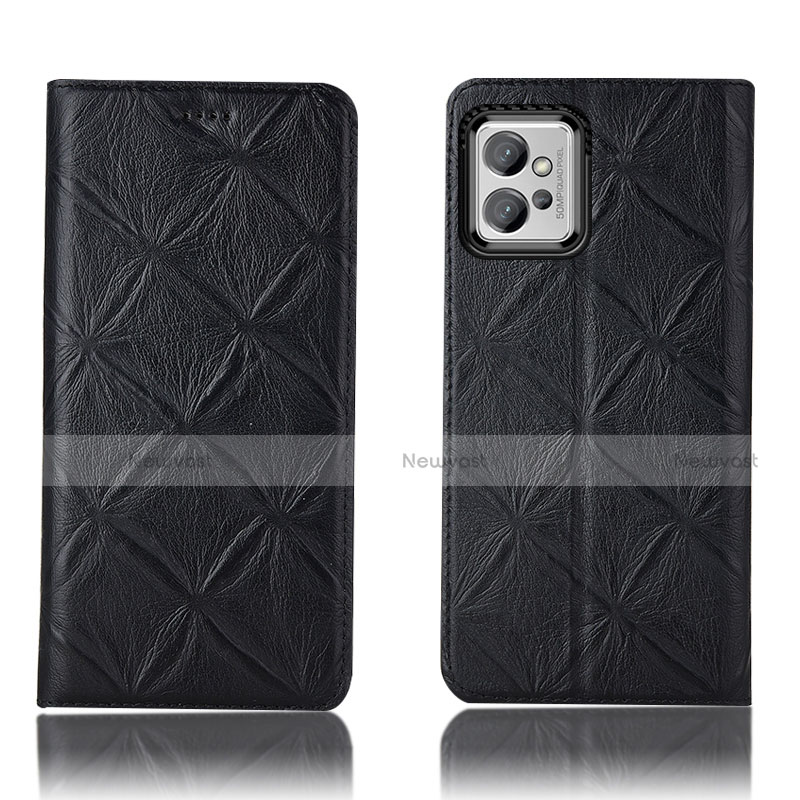Leather Case Stands Flip Cover Holder H19P for Motorola Moto G32