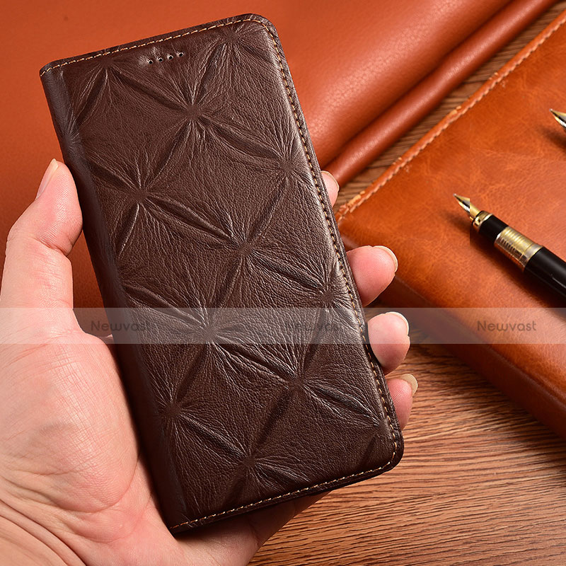 Leather Case Stands Flip Cover Holder H19P for Motorola MOTO G52