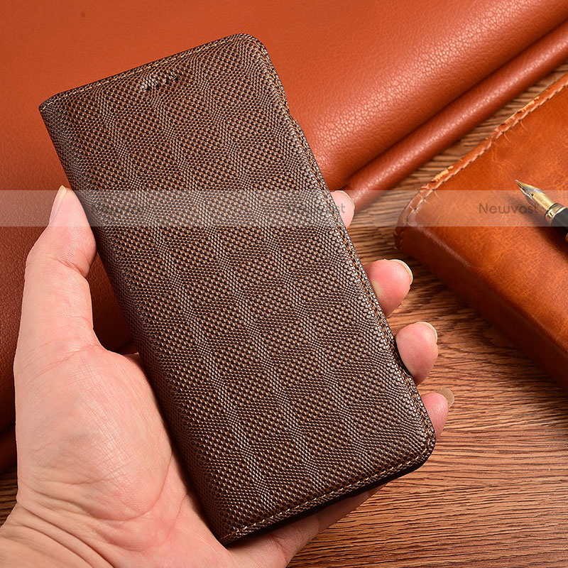 Leather Case Stands Flip Cover Holder H20P for Motorola Moto G51 5G