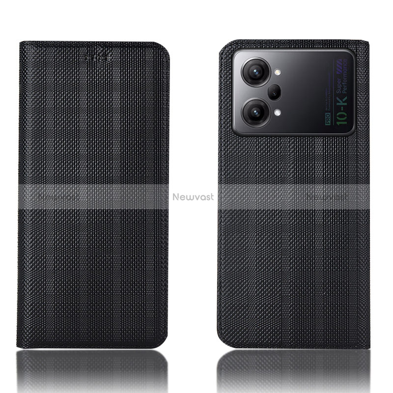 Leather Case Stands Flip Cover Holder H20P for Oppo K10 Pro 5G Black