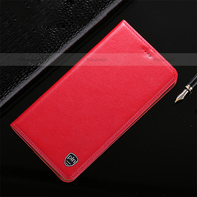 Leather Case Stands Flip Cover Holder H20P for Vivo iQOO 8 5G Red