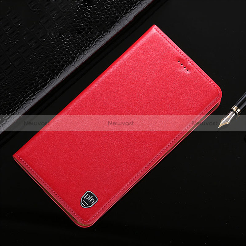 Leather Case Stands Flip Cover Holder H21P for Apple iPhone SE (2020) Red