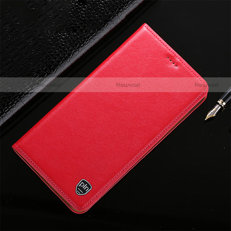 Leather Case Stands Flip Cover Holder H21P for Motorola Moto Edge 20 Pro 5G Red
