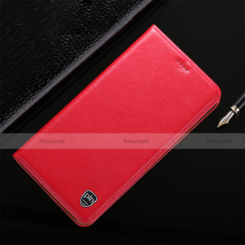 Leather Case Stands Flip Cover Holder H21P for Motorola Moto G20 Red