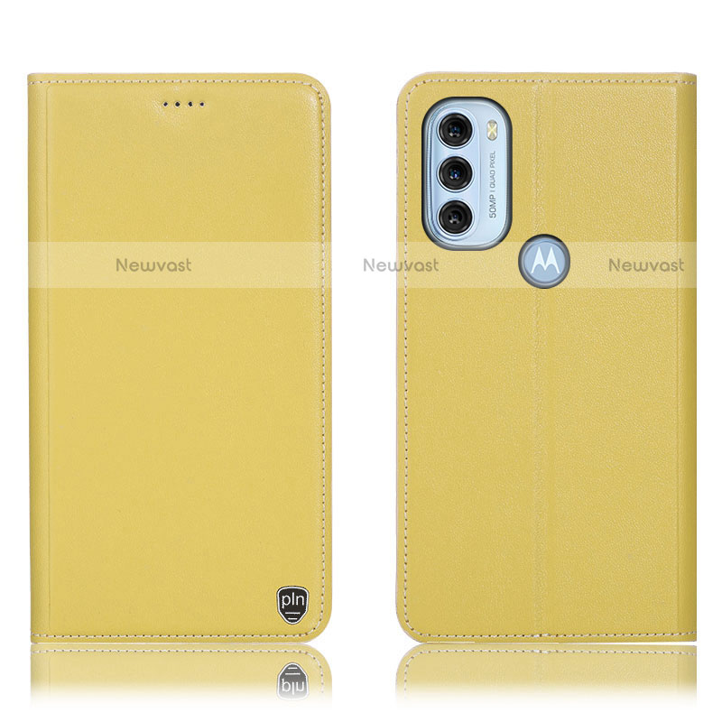 Leather Case Stands Flip Cover Holder H21P for Motorola Moto G71 5G