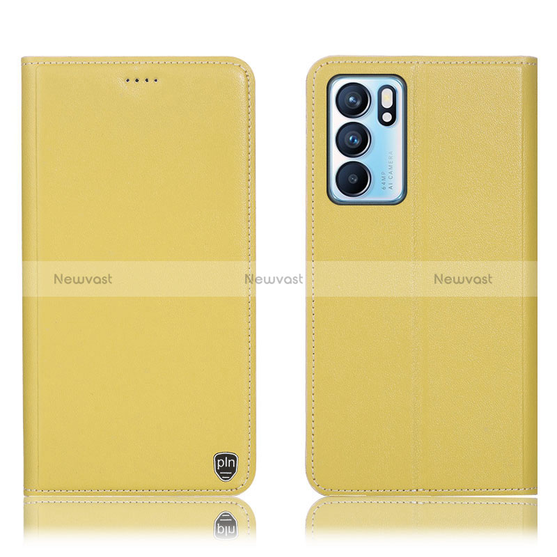 Leather Case Stands Flip Cover Holder H21P for Oppo Reno6 5G