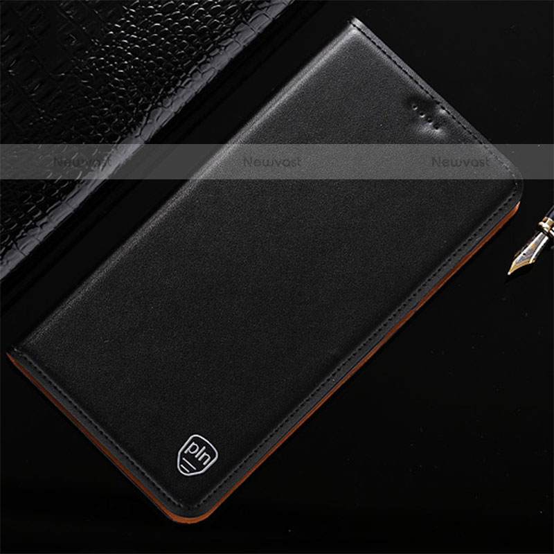 Leather Case Stands Flip Cover Holder H21P for Samsung Galaxy A23 5G Black