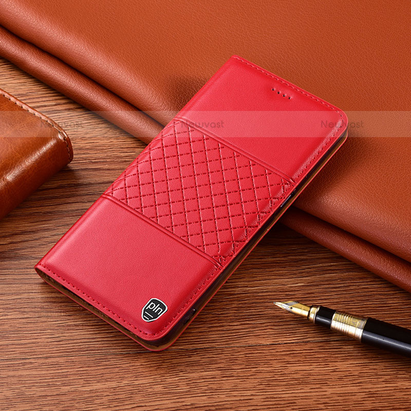 Leather Case Stands Flip Cover Holder H21P for Vivo iQOO 8 5G Red