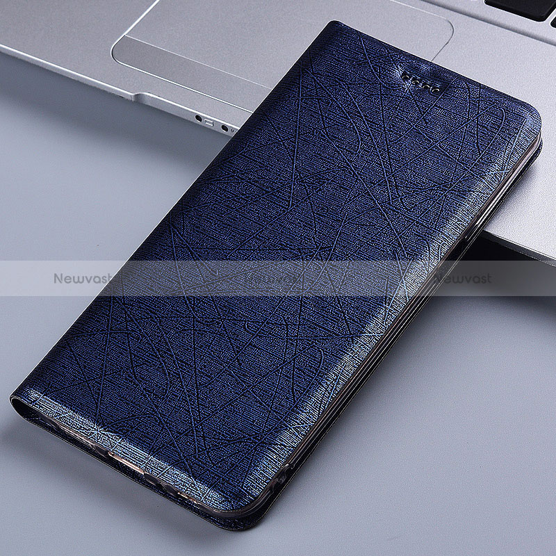 Leather Case Stands Flip Cover Holder H22P for Apple iPhone 11 Pro Max Blue