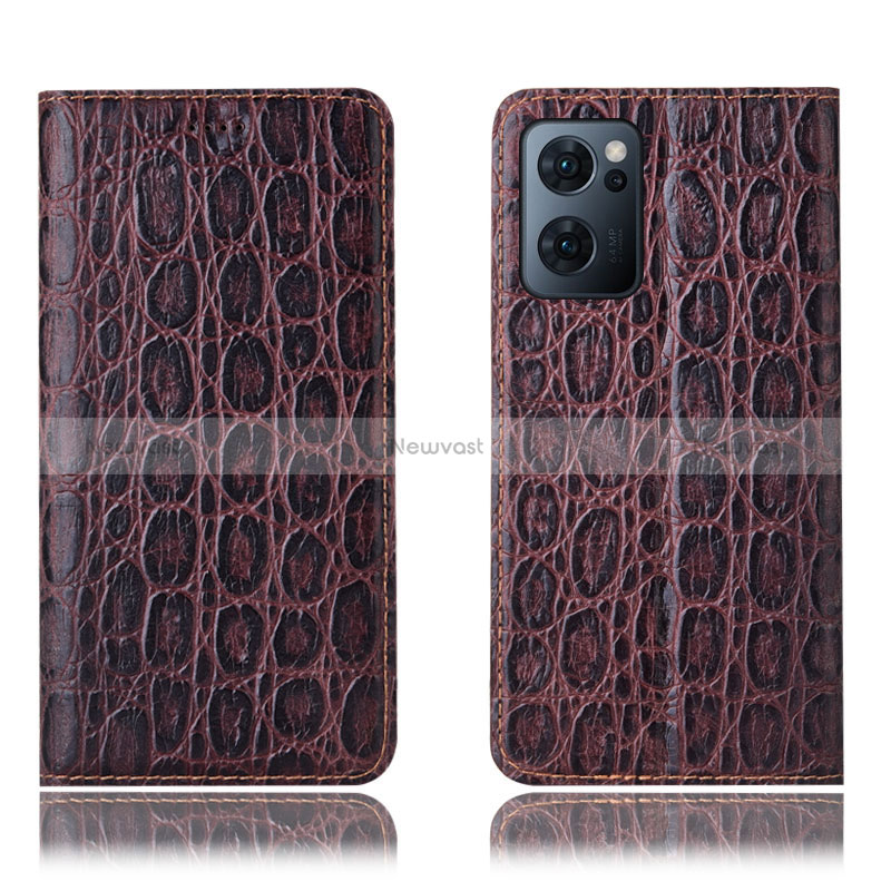 Leather Case Stands Flip Cover Holder H22P for Oppo Find X5 Lite 5G
