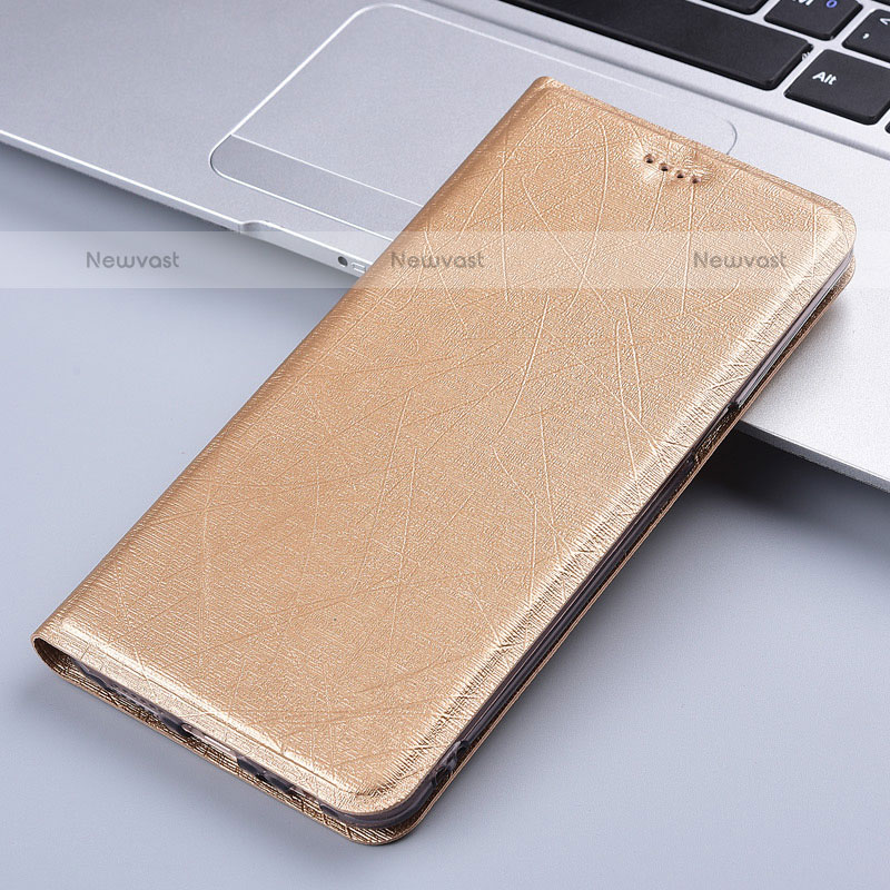 Leather Case Stands Flip Cover Holder H22P for Samsung Galaxy A51 4G Gold