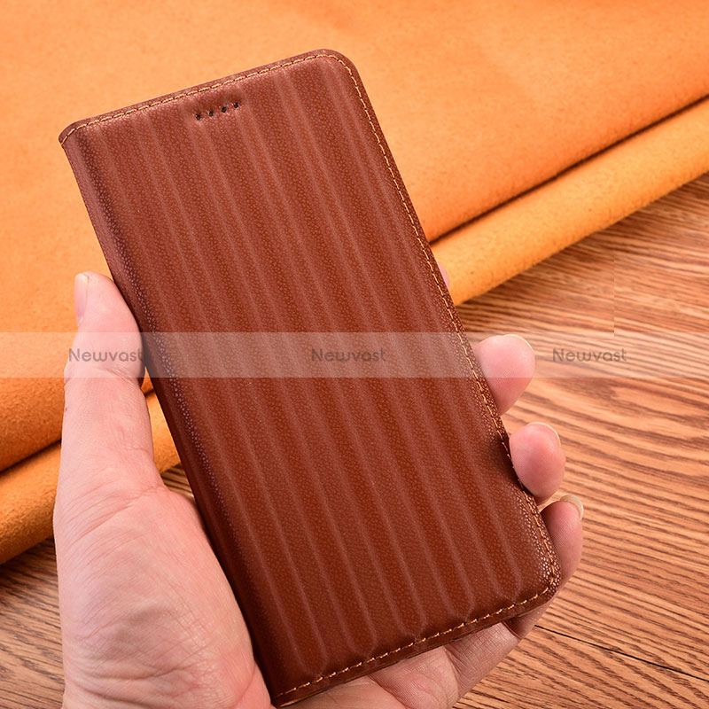 Leather Case Stands Flip Cover Holder H23P for Oppo A58 5G