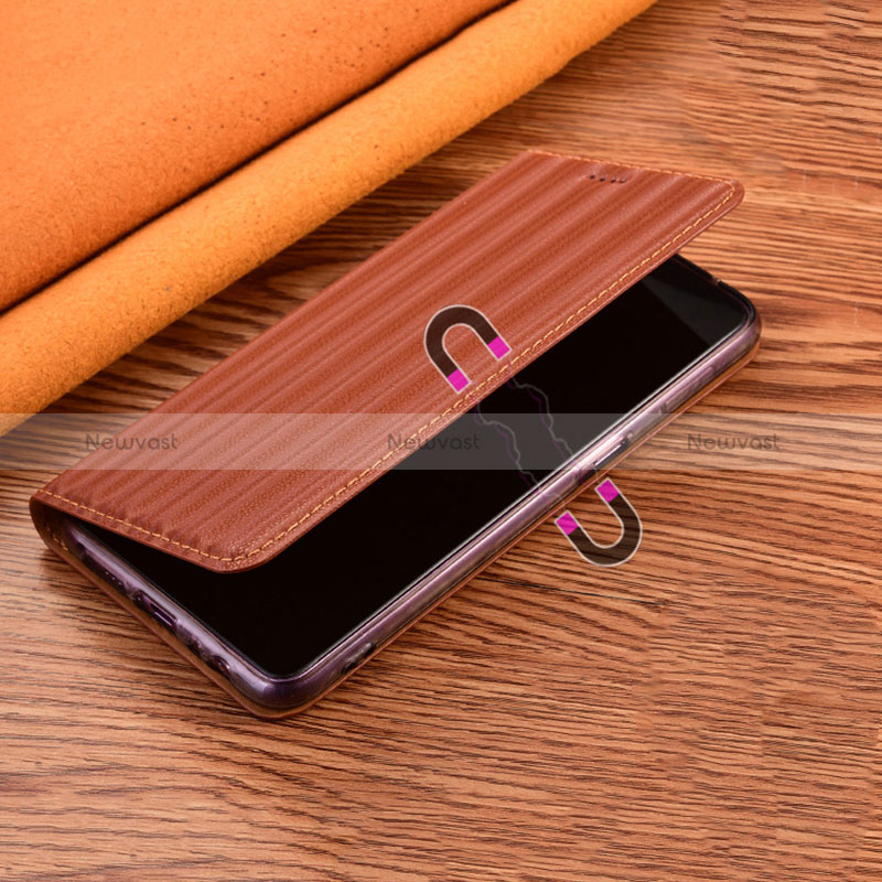 Leather Case Stands Flip Cover Holder H23P for Oppo A58 5G