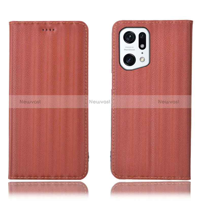 Leather Case Stands Flip Cover Holder H23P for Oppo Find X5 5G
