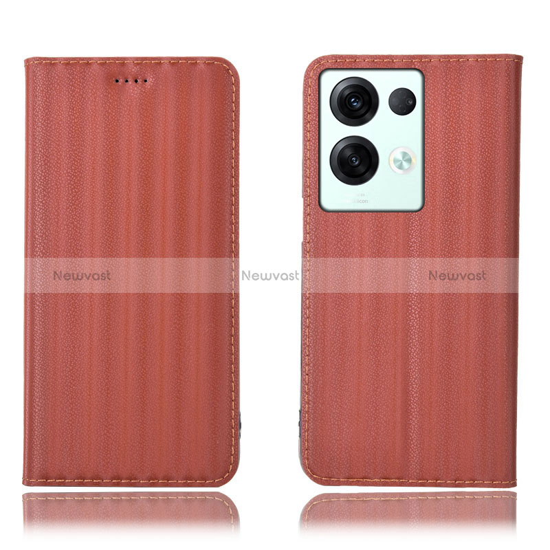 Leather Case Stands Flip Cover Holder H23P for Oppo Reno8 Pro 5G