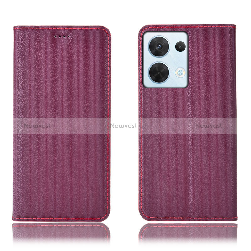 Leather Case Stands Flip Cover Holder H23P for Oppo Reno9 Pro 5G