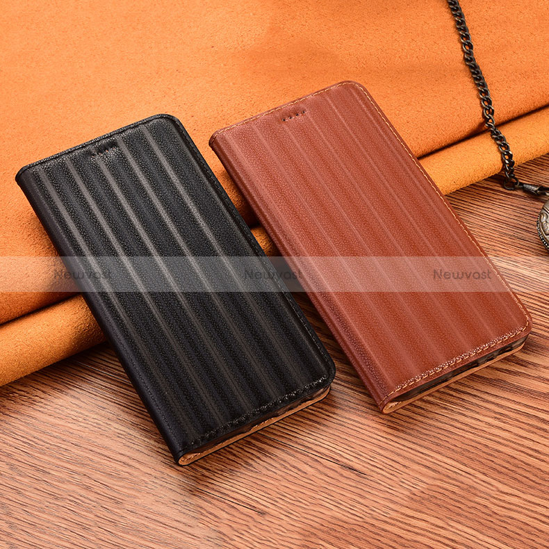 Leather Case Stands Flip Cover Holder H23P for Samsung Galaxy M22 4G
