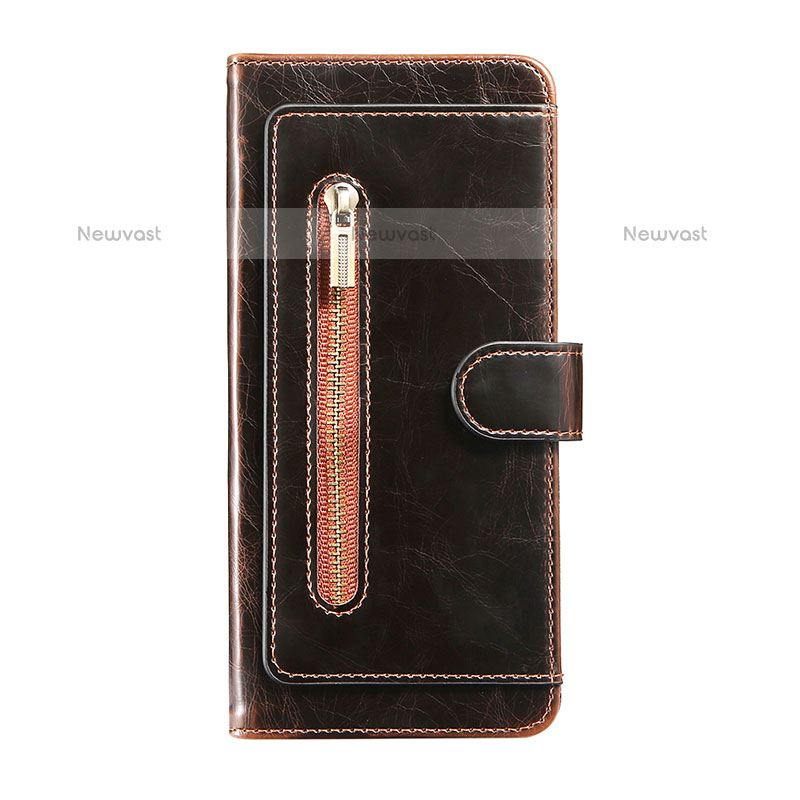 Leather Case Stands Flip Cover Holder JDK for Samsung Galaxy S20 Brown