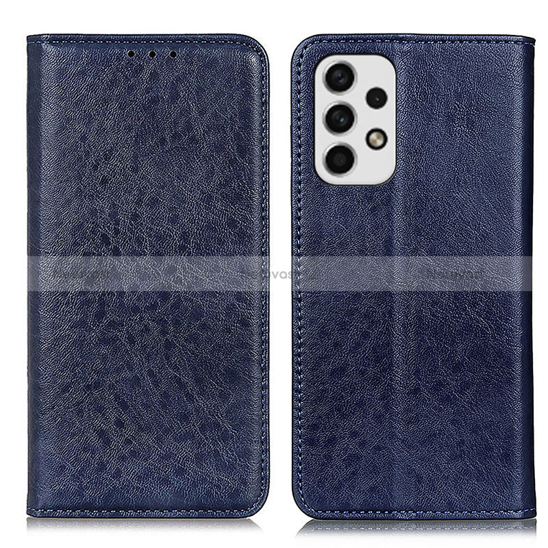 Leather Case Stands Flip Cover Holder K01Z for Samsung Galaxy A23 4G Blue