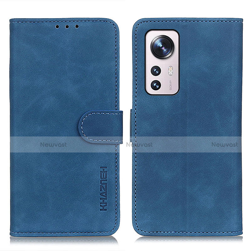 Leather Case Stands Flip Cover Holder K01Z for Xiaomi Mi 12 5G Blue