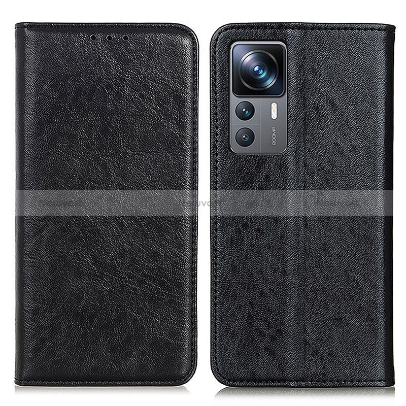 Leather Case Stands Flip Cover Holder K01Z for Xiaomi Mi 12T Pro 5G Black