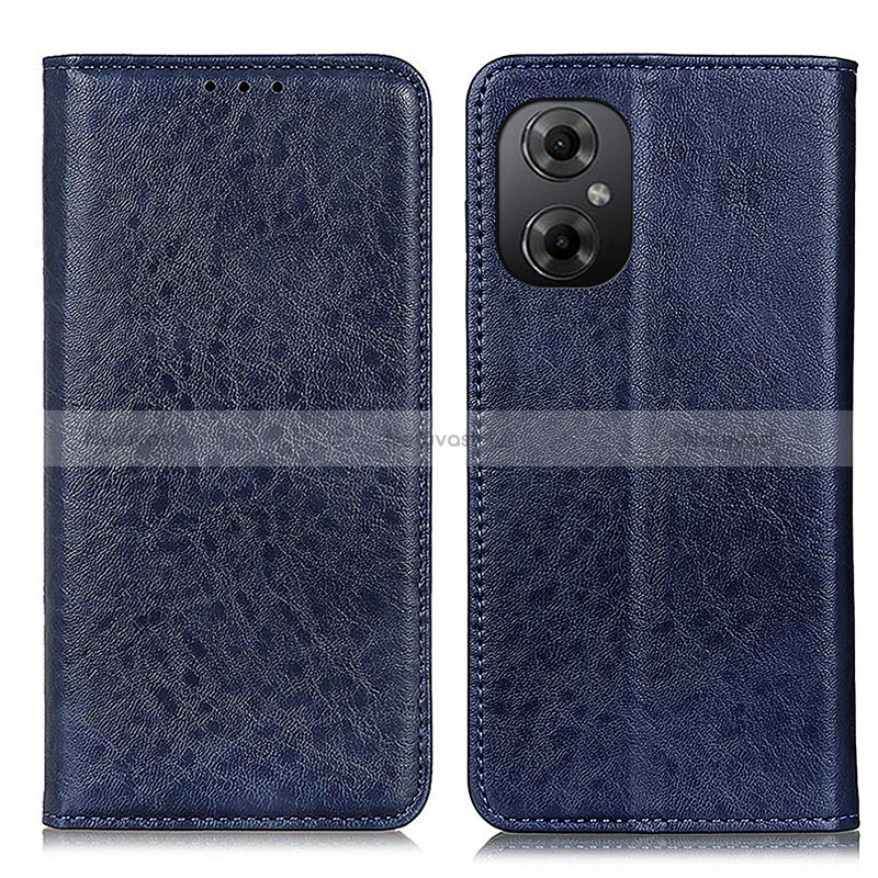 Leather Case Stands Flip Cover Holder K01Z for Xiaomi Poco M4 5G Blue