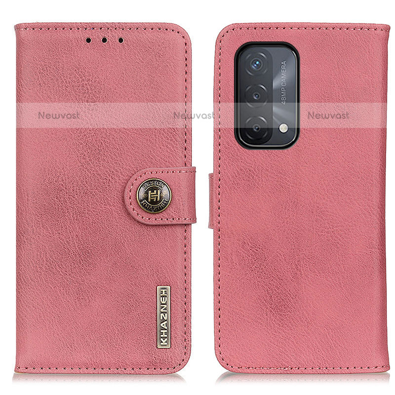 Leather Case Stands Flip Cover Holder K02Z for OnePlus Nord N200 5G Pink