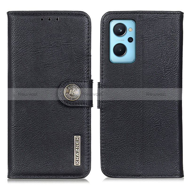 Leather Case Stands Flip Cover Holder K02Z for Realme 9i 4G Black