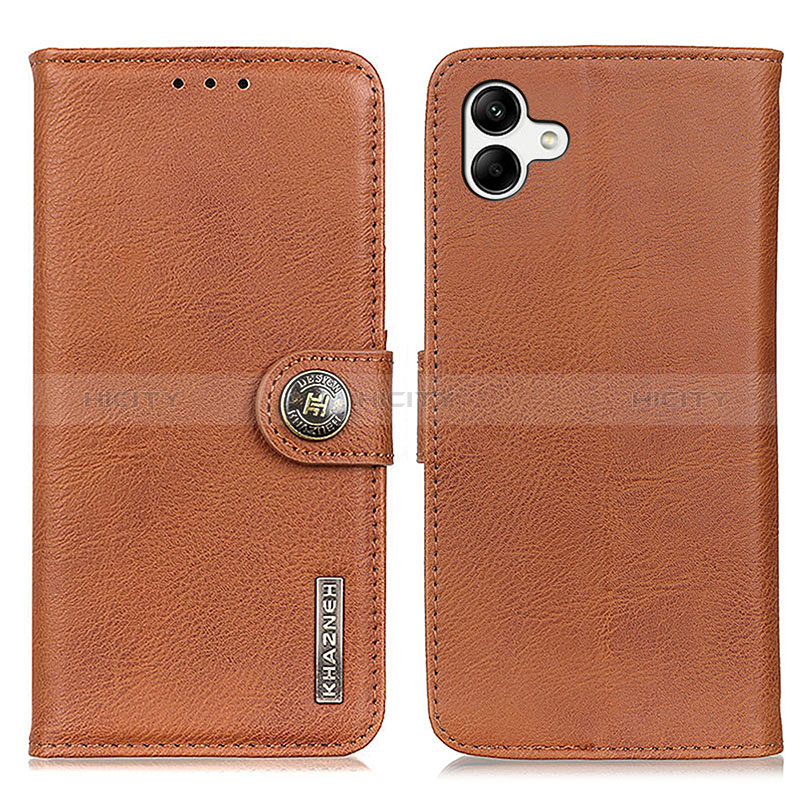 Leather Case Stands Flip Cover Holder K02Z for Samsung Galaxy A04E Brown