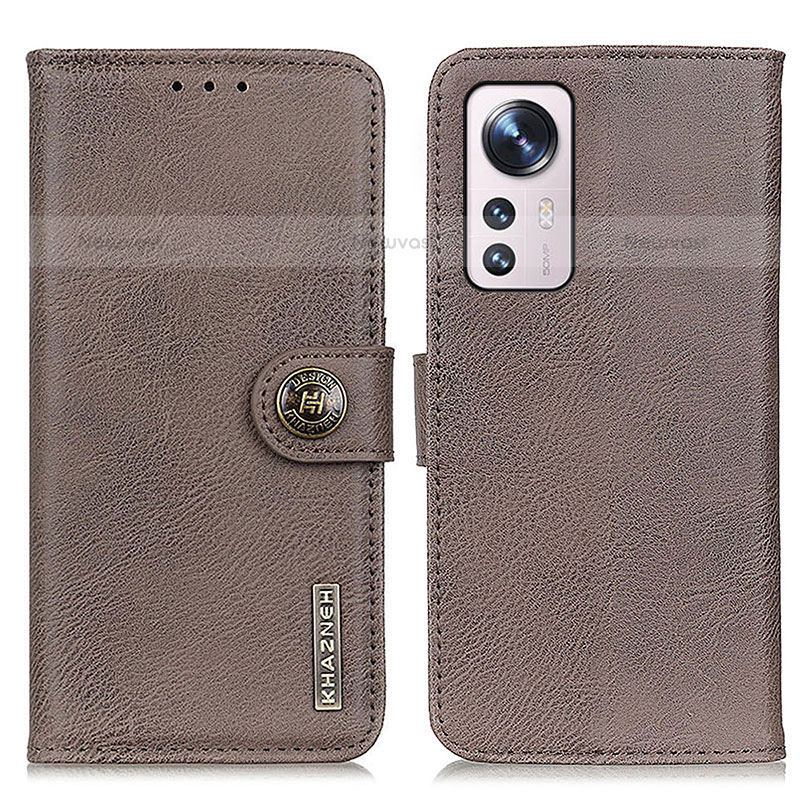 Leather Case Stands Flip Cover Holder K02Z for Xiaomi Mi 12 Lite 5G Gray