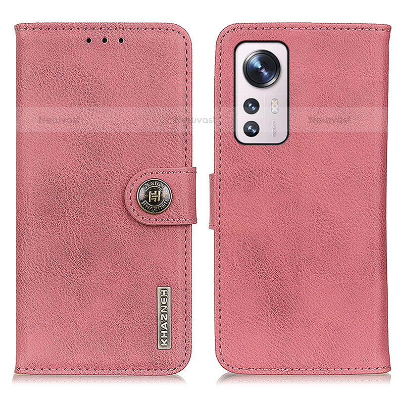 Leather Case Stands Flip Cover Holder K02Z for Xiaomi Mi 12 Lite 5G Pink