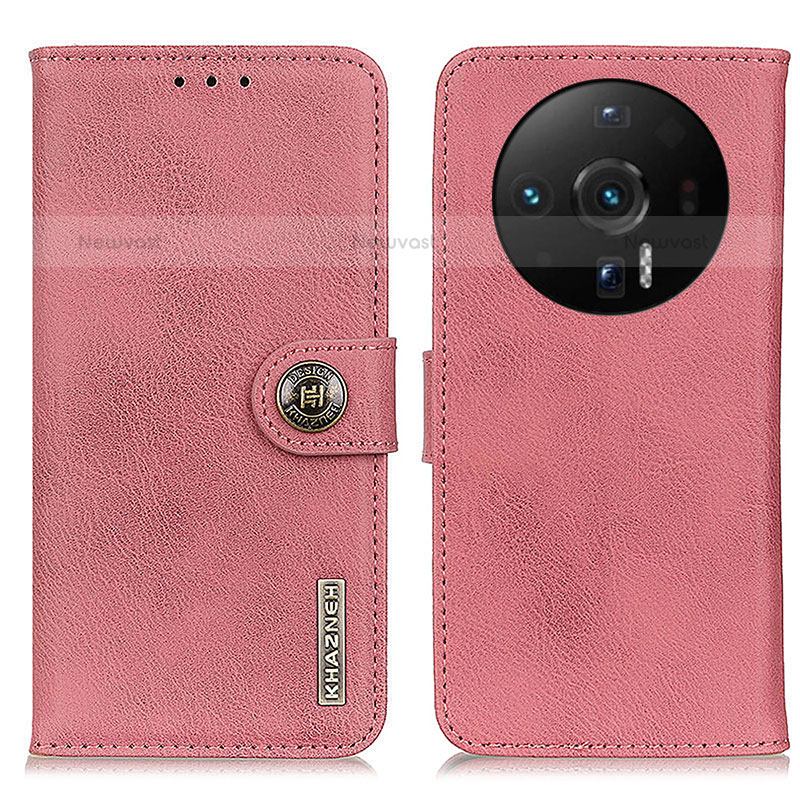 Leather Case Stands Flip Cover Holder K02Z for Xiaomi Mi 12 Ultra 5G Pink