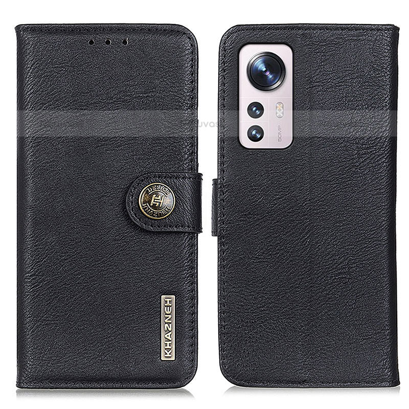 Leather Case Stands Flip Cover Holder K02Z for Xiaomi Mi 12S Pro 5G Black