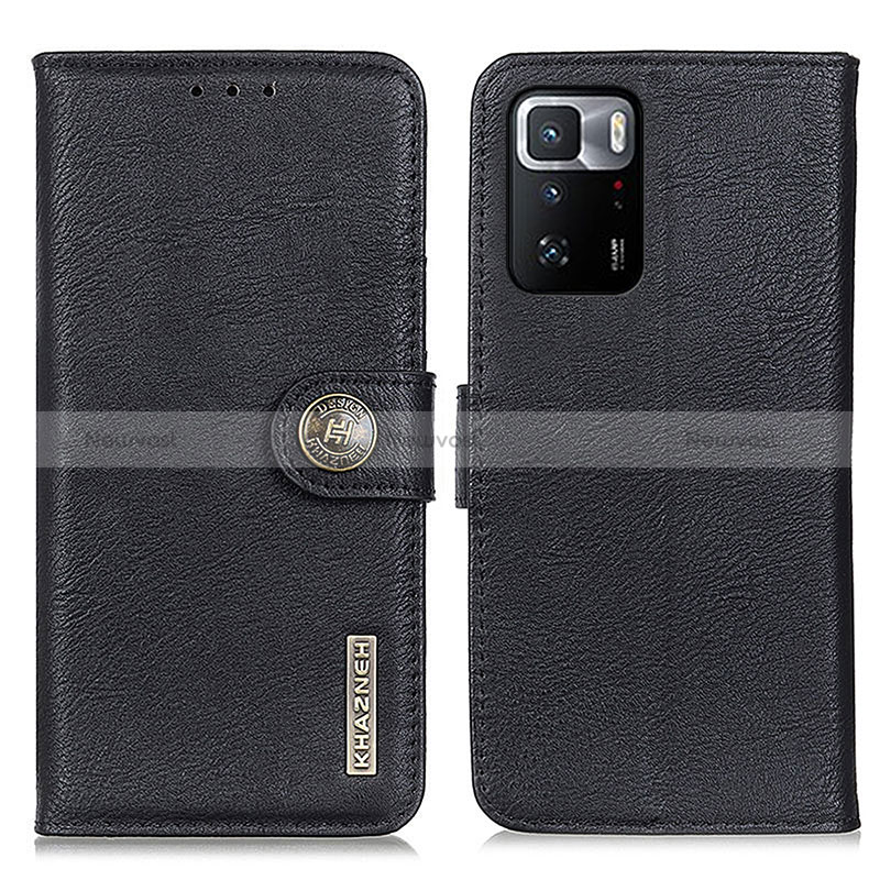 Leather Case Stands Flip Cover Holder K02Z for Xiaomi Poco X3 GT 5G Black