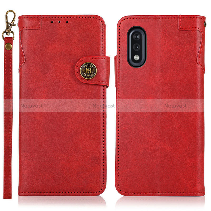 Leather Case Stands Flip Cover Holder K03Z for Sony Xperia Ace II Red