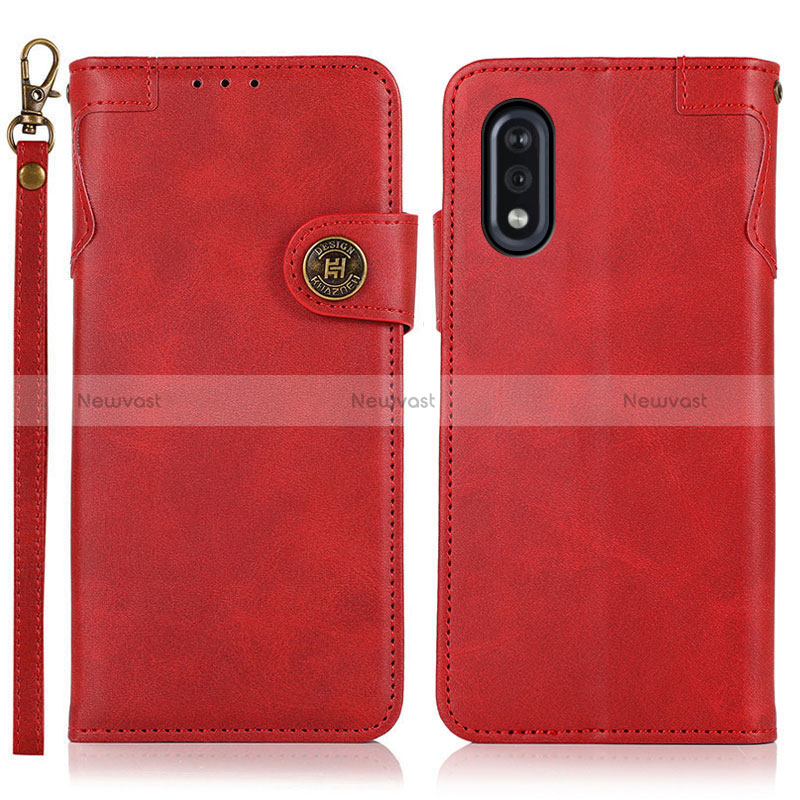 Leather Case Stands Flip Cover Holder K03Z for Sony Xperia Ace II SO-41B Red