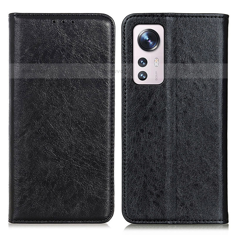 Leather Case Stands Flip Cover Holder K03Z for Xiaomi Mi 12S 5G Black