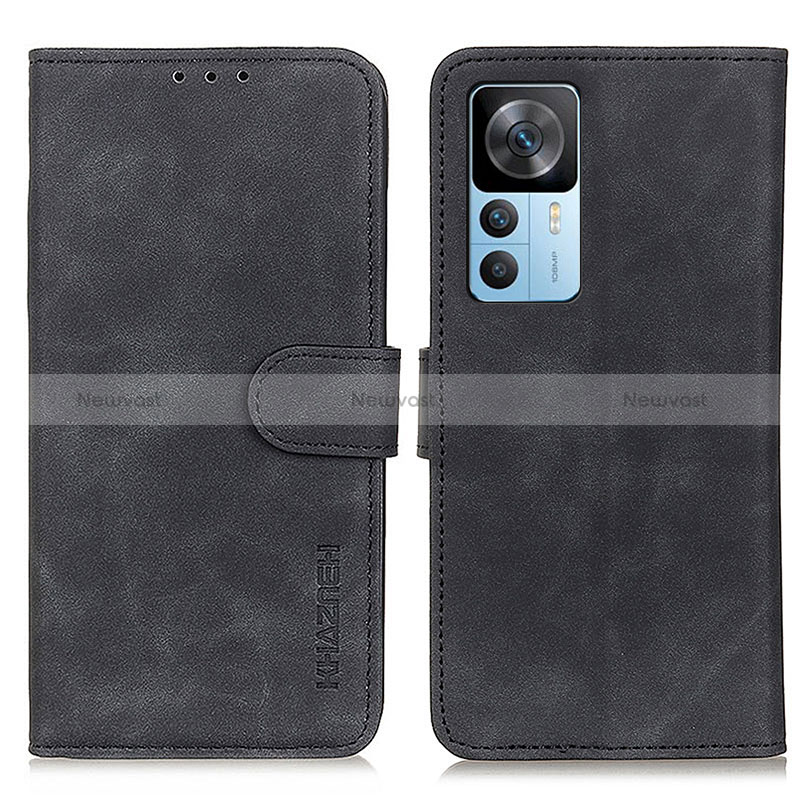 Leather Case Stands Flip Cover Holder K03Z for Xiaomi Mi 12T Pro 5G Black