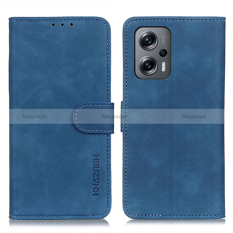 Leather Case Stands Flip Cover Holder K03Z for Xiaomi Redmi Note 11T Pro+ Plus 5G Blue